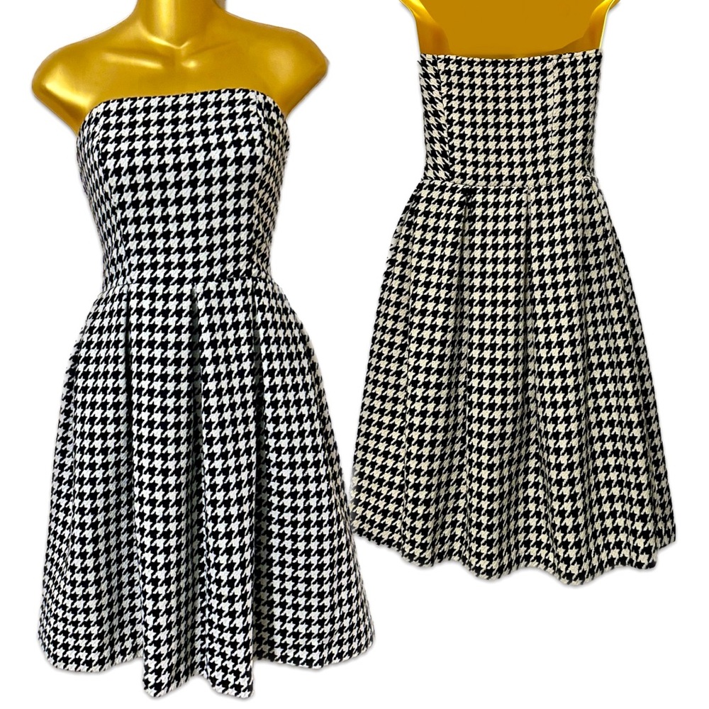 EUC Delia*s Houndstooth Strapless Dress - 9/10 - Picture 2 of 14